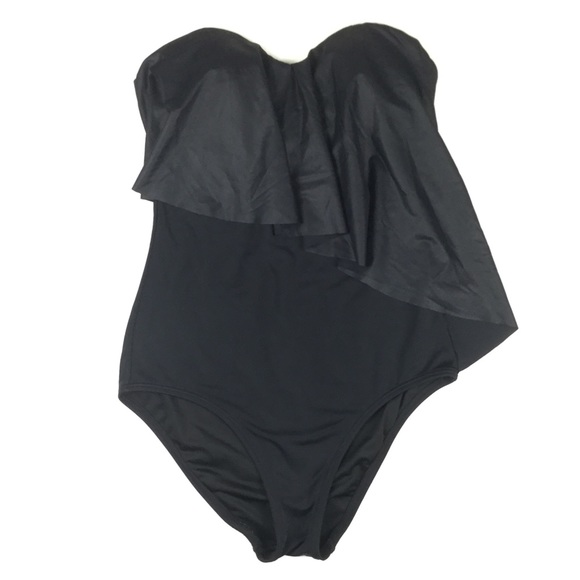 Victoria's Secret Other - Like New VS Black Strapless Ruffle Pushup Swimsuit